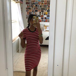 RUE21 Red Striped Bodycon Dress